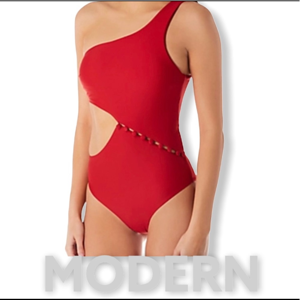 NWT Red Carter One-Shoulder Swimwear